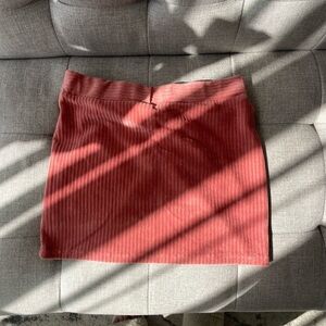 Ribbed Red Skirt